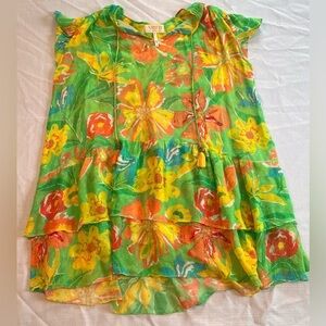 Verb by Pallavi Singhee Vibrant Floral Swing Blouse - Large